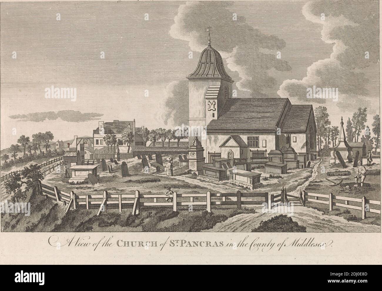 Blick auf die Kirche St. Paneras in der Grafschaft Middlesex, unbekannter Künstler, achtzehnten Jahrhundert, nach unbekannten Künstler, undated, Gravur Stockfoto