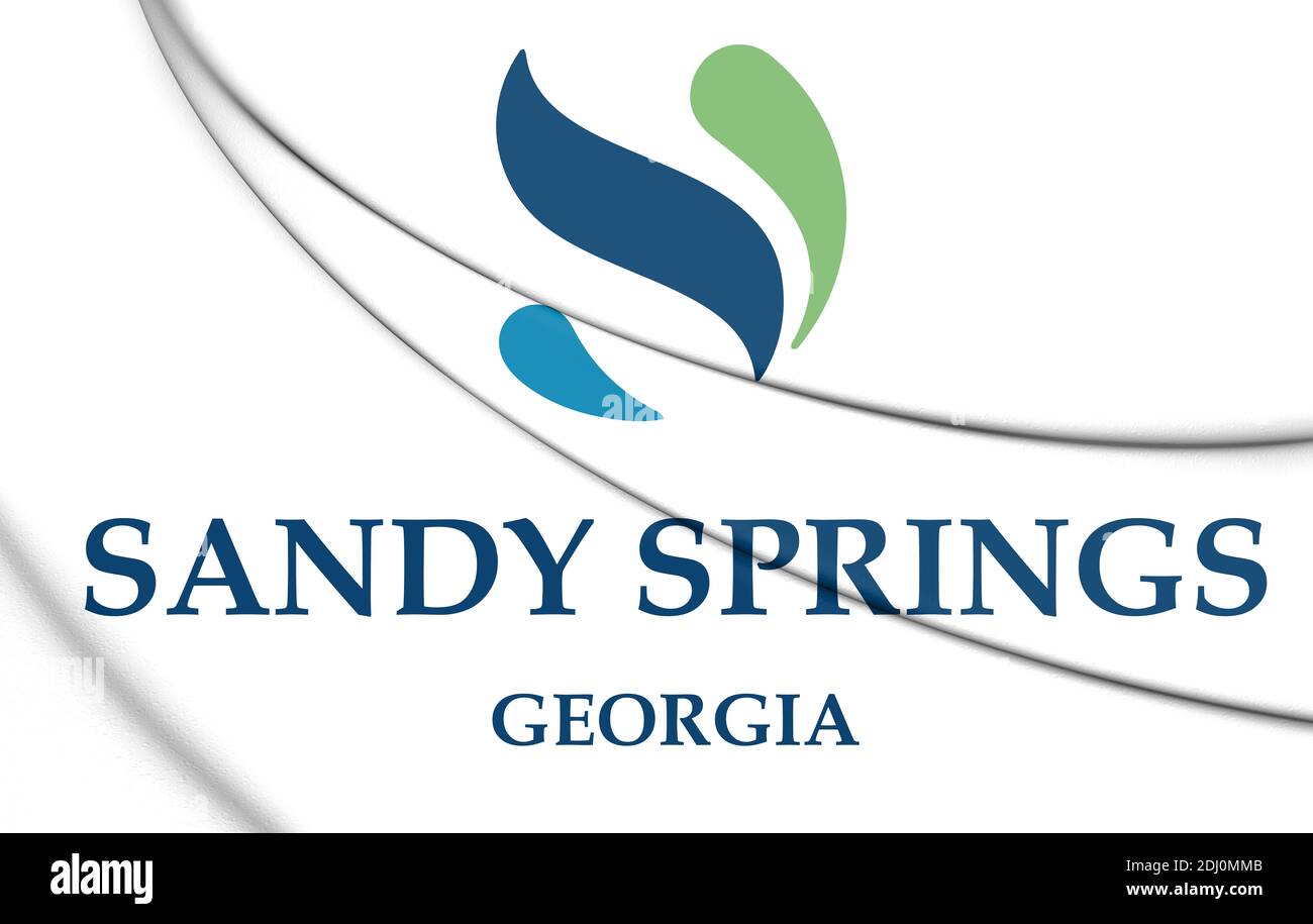 3D-Emblem von Sandy Springs (Bundesstaat Georgia), USA. 3D-Illustration. Stockfoto