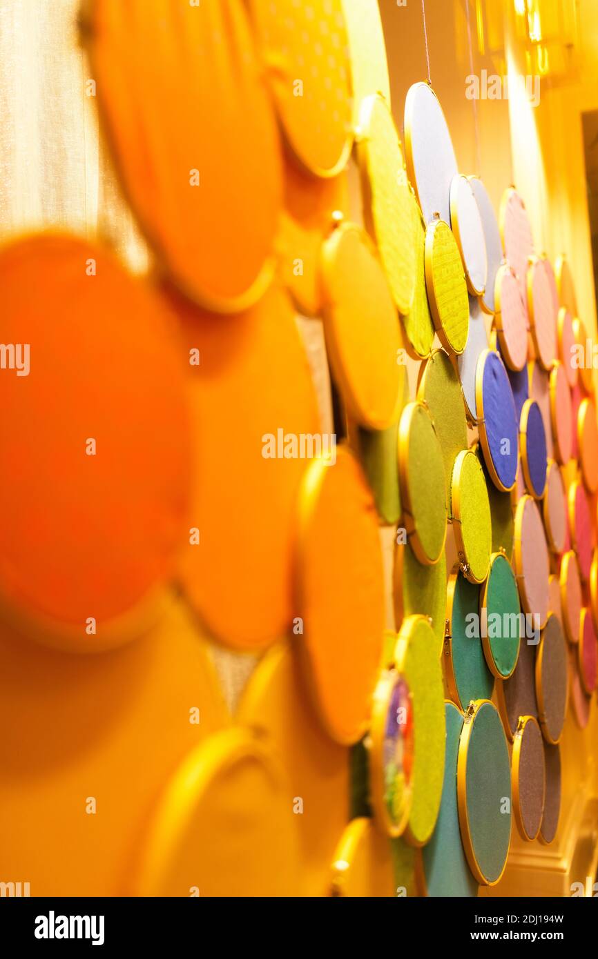 Bunte Kreise abstrakte Fotografie Display Stockfoto