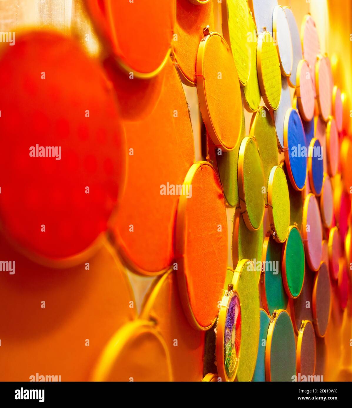 Bunte Kreise abstrakte Fotografie Display Stockfoto