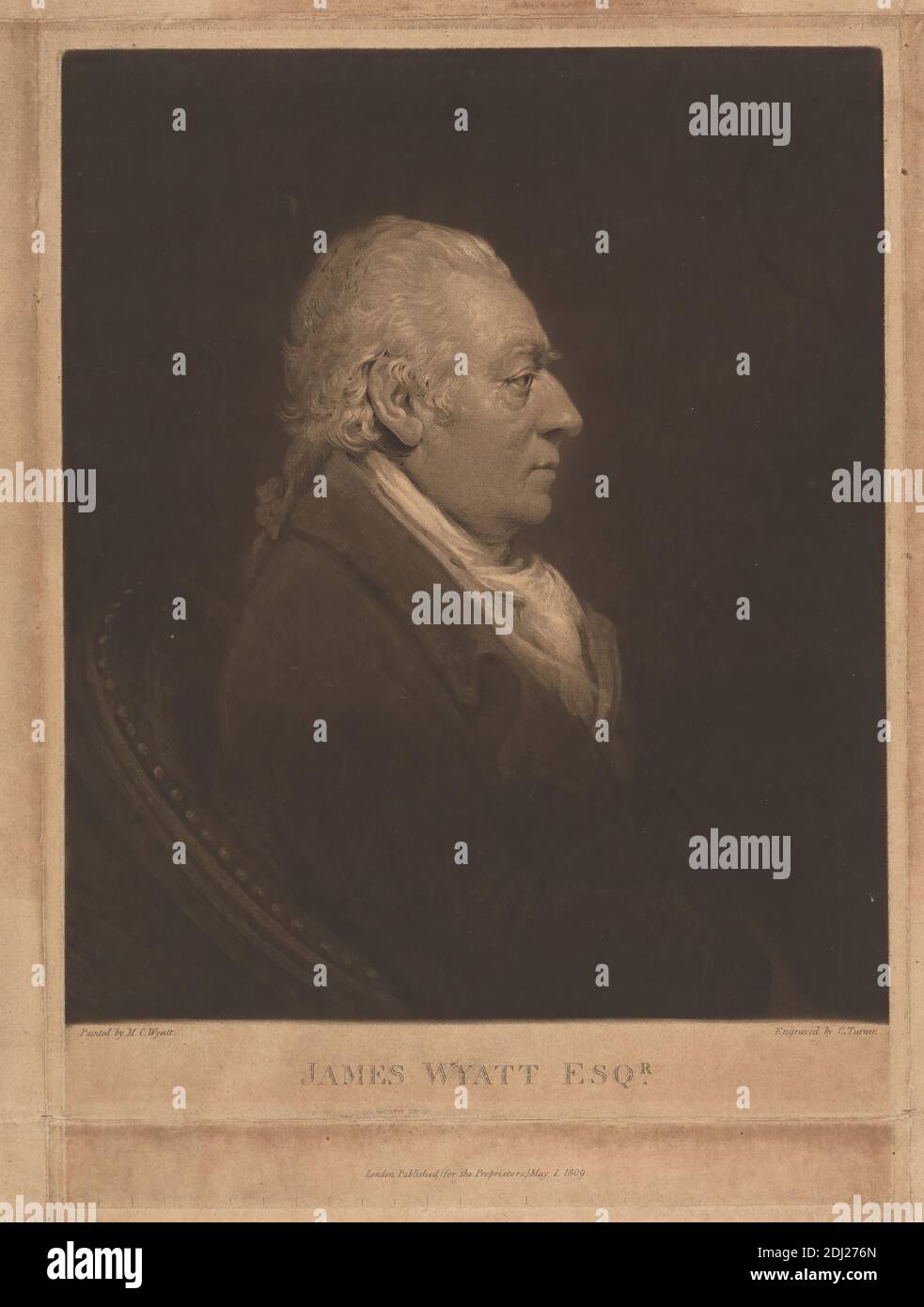 James Wyatt, Esq., Charles Turner, 1774–1857, britisch, nach Matthew Cotes Wyatt, 1777–1862, britisch, 1809 Stockfoto