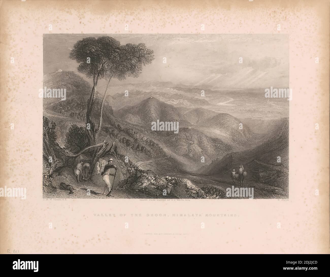 Valley of the Dhoon, W. Floyd, aktiv 1845, nach Joseph Mallord William Turner, 1775–1851, British, 1836-1837 Stockfoto