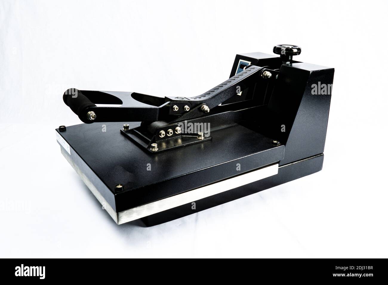 Isolierte Wärmepresse mit geschlossenem Deckel Stockfoto