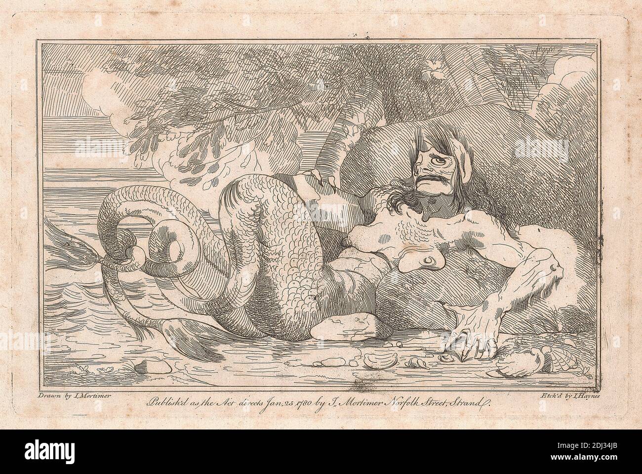 Monster (Nr. 5 von 10), Joseph Haynes, 1760–1829, britisch, nach John Hamilton Mortimer, 1740–1779, britisch, 1750, Radierung, Blatt: 16 5/16 x 10 11/16Zoll (41.4 x 27,2 cm Stockfoto