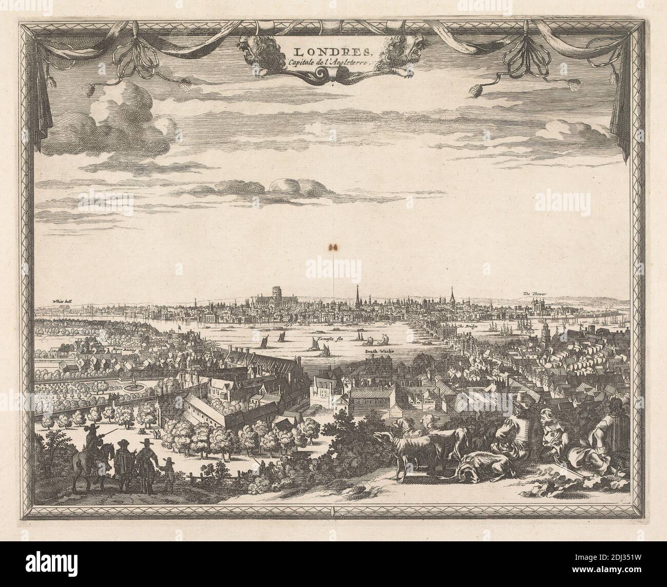 Ansicht von London, unbekannter Künstler, siebzehnten Jahrhundert, nach Peter H. Schut, 1618 oder 1619–1660, niederländisch, undatiert, Gravur Stockfoto