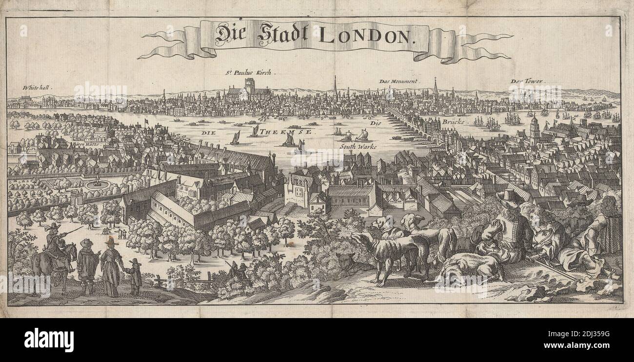 Die Stadt London, unbekannter Künstler, siebzehnten Jahrhundert, nach Peter H. Schut, 1618 oder 1619–1660, niederländisch, undatiert, Gravur Stockfoto