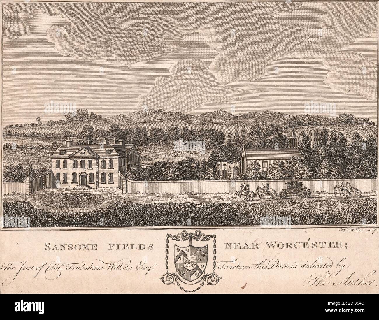 Sansome Fields bei Worcester, The Seat of Charles Trubshaw Withers, Esquire, Victor Marie Picot, 1744–1805, französisch, nach unbekannter Künstler undated Stockfoto