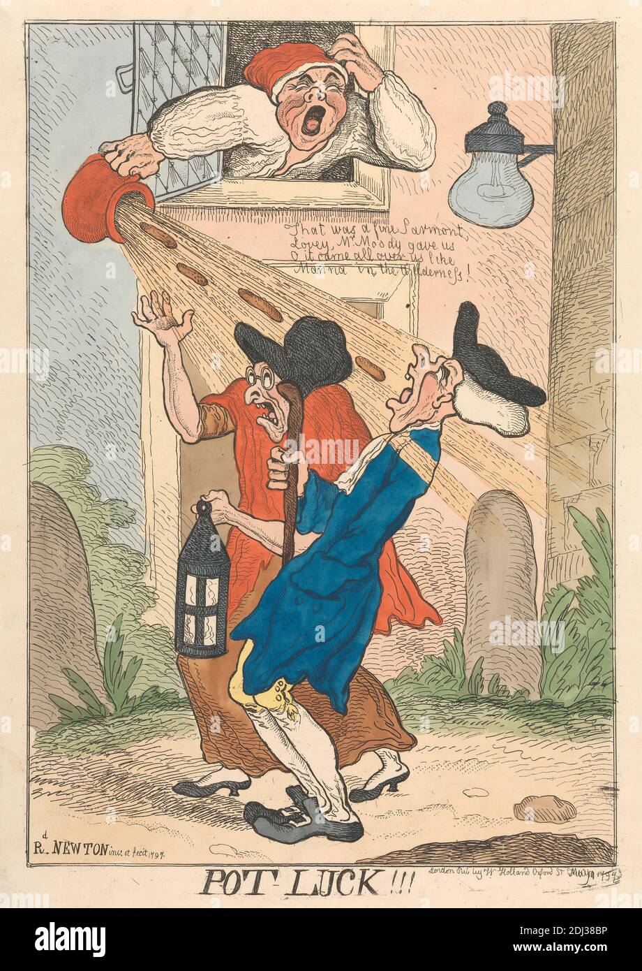 Pot Luck, Richard Newton, 1777–1798, britisch, 1797, Radierung, handfarbig, Blatt: 12 3/4 x 8 (32.4 x 22,5 cm Stockfoto