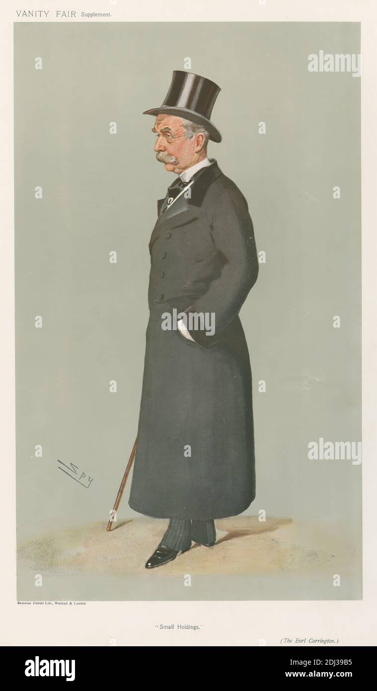 Politiker - Vanity Fair - "Small Holdings". Lord Carrington. 11. September 1907, Leslie Matthew 'Spy' ward, 1851–1922, britisch, 1907, Chromolithographie Stockfoto