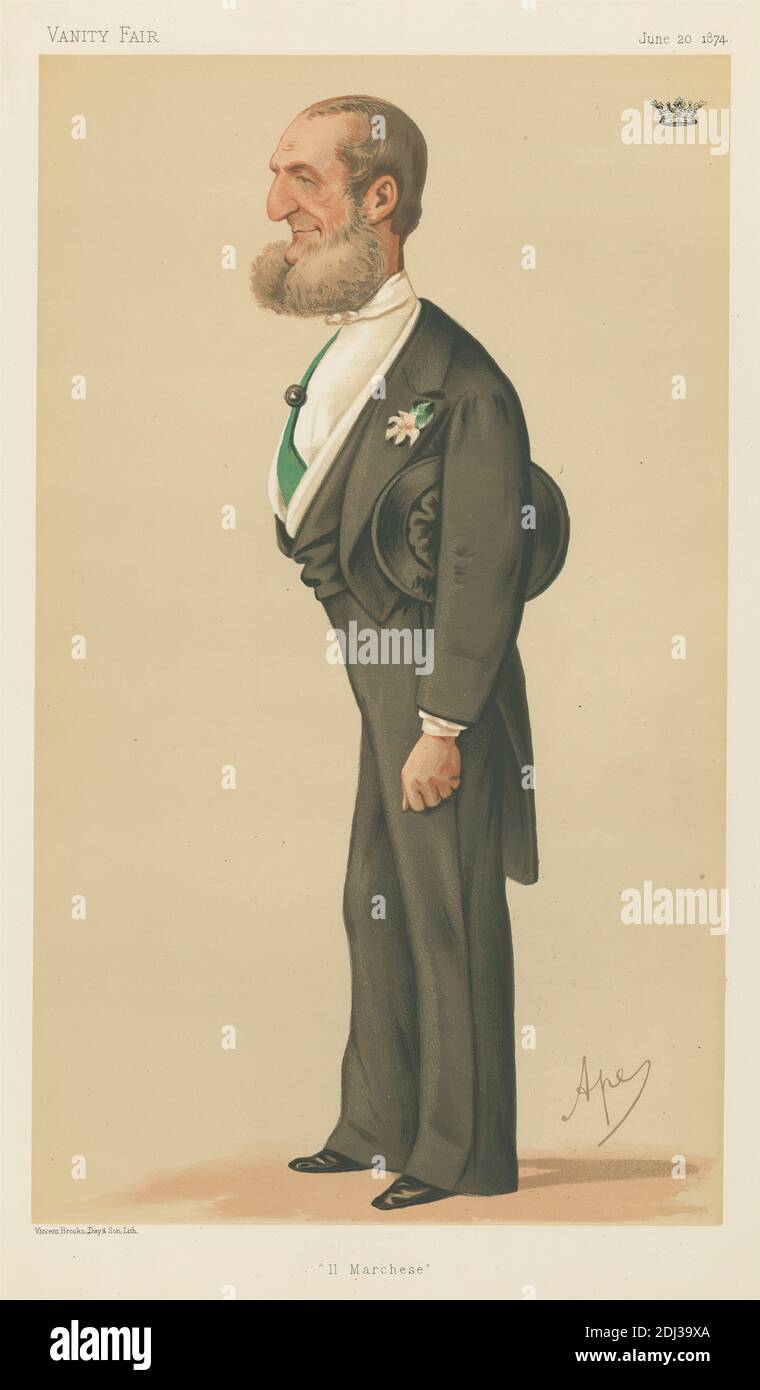 Politiker - Vanity Fair - 'der Marquis D'Azeglio'. 20. Juni 1874, Carlo Pellegrini, 1839–1889, Italienisch, 1874, Chromolithograph Stockfoto