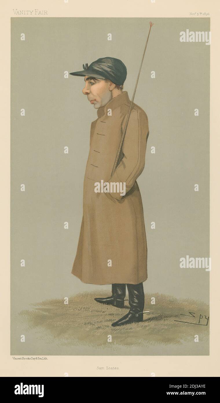 Vanity Fair: Jockeys; Sam Loates, 6. November 1896, Leslie Matthew 'Spy' ward, 1851–1922, britisch, 1896, Chromolithographie Stockfoto