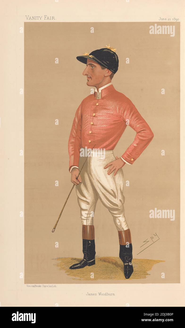 Vanity Fair: Jockeys; James Woodburn, 21. Juni 1890, Leslie Matthew 'Spy' ward, 1851–1922, British, 1890, Chromolithograph Stockfoto