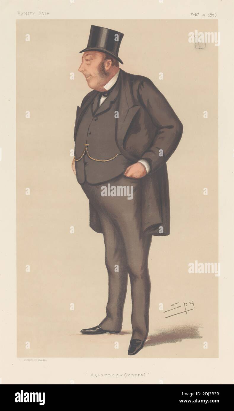 Vanity Fair: Legal; 'Attorney-General', John Holker, 9. Februar 1878, Leslie Matthew 'Spy' ward, 1851–1922, British, 1878, Chromolithograph Stockfoto