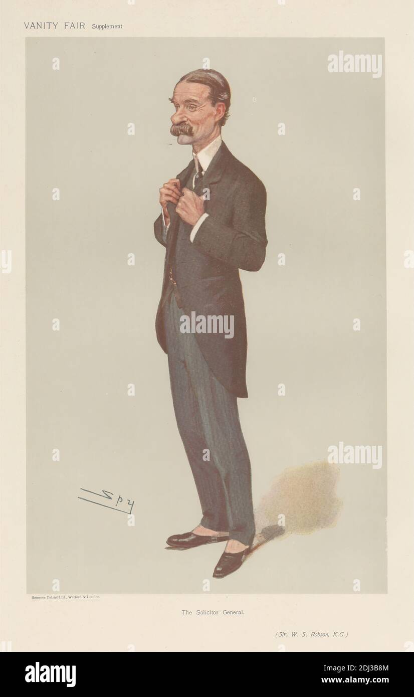 Vanity Fair: Legal; 'the Solicitor General', Sir W. S. Robson, 25. Januar 1906, Leslie Matthew 'Spy' ward, 1851–1922, British, 1906, chromolithograph Stockfoto