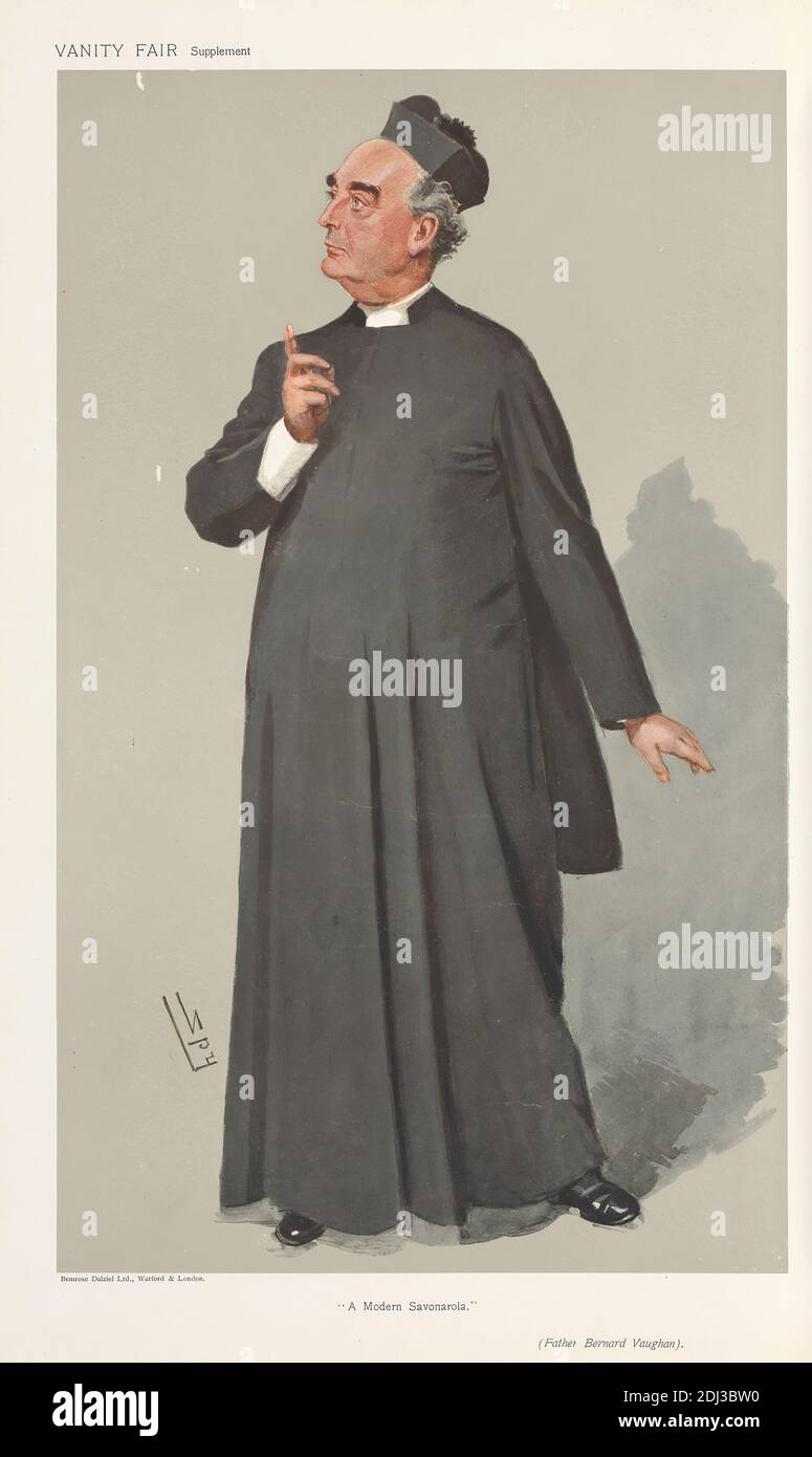 Eitelkeit Messe - Klerus. „ein modernes Savonarolo“. Pater Bernard Vaughan. 30. Januar 1907, Leslie Matthew 'Spy' ward, 1851–1922, britisch, 1907, Chromolithographie Stockfoto