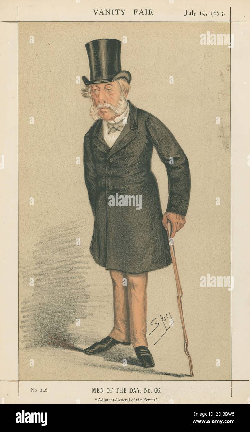 Vanity Fair: Literarisch; 'Adjutant - General of the Forces', Sir Richard Airey, 19. Juli 1873, Leslie Matthew 'Spy' ward, 1851–1922, britisch, 1873, chromolithograph Stockfoto