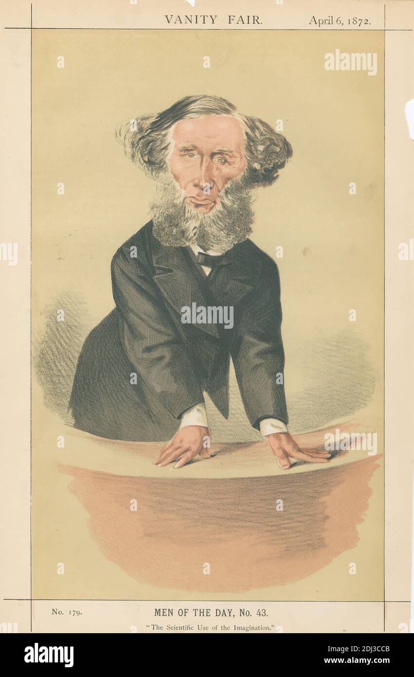 Vanity Fair - Ärzte und Wissenschaftler. "Der wissenschaftliche Gebrauch der Phantasie". Tyndall. 6. April 1872, unbekannter Künstler, neunzehnten Jahrhundert, 1872, chromolithograph Stockfoto