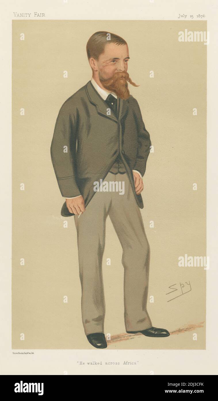 Vanity Fair - Entdecker und Erfinder. "Er ging durch Afrika". Leutnant Cameron. 15. Juli 1876, Leslie Matthew 'Spy' ward, 1851–1922, britisch, 1876, Chromolithographie Stockfoto