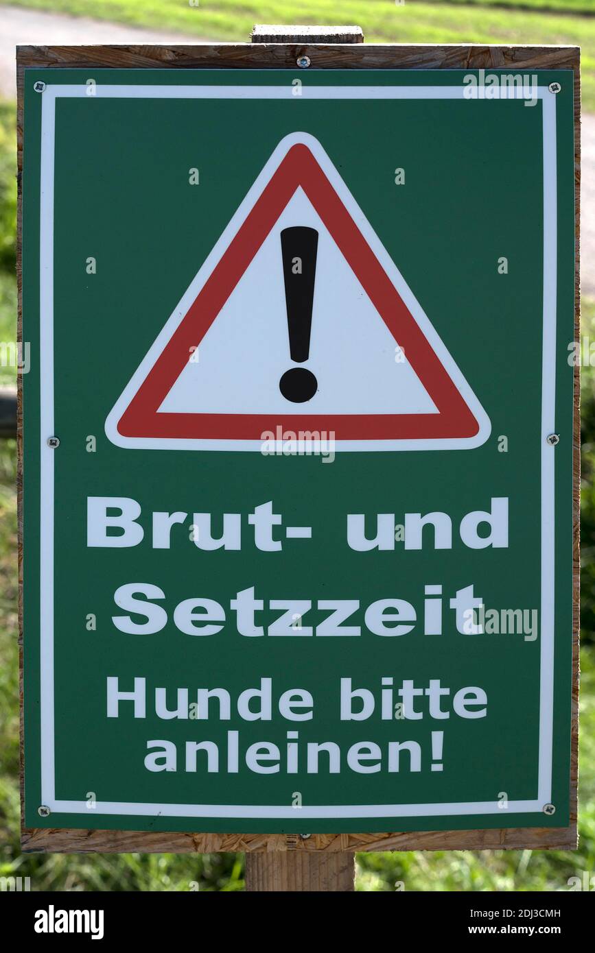 Warnschild für Hundebesitzer, Bayern, Deutschland Stockfoto