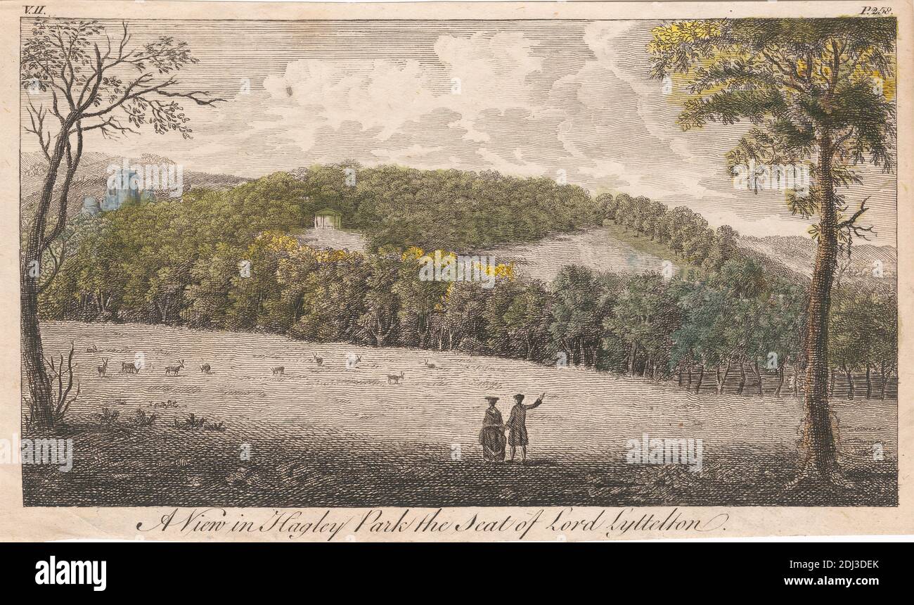 Ein Blick in Hagley Park der Sitz des Herrn Lyttelton, unbekannter Künstler, achtzehnten Jahrhundert, nach unbekannten Künstler, undated Stockfoto