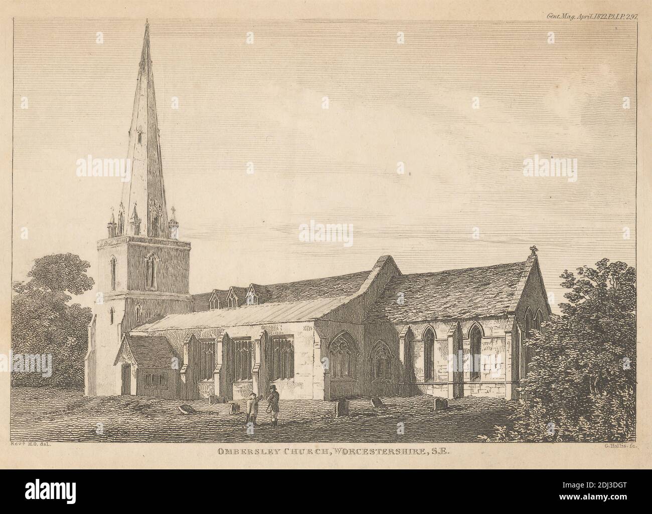 Ombersley Church, Worcestershire, S.E., George Hollis, 1792–1842, britisch, nach unbekannter Künstler, (O., H.), 1822 Stockfoto