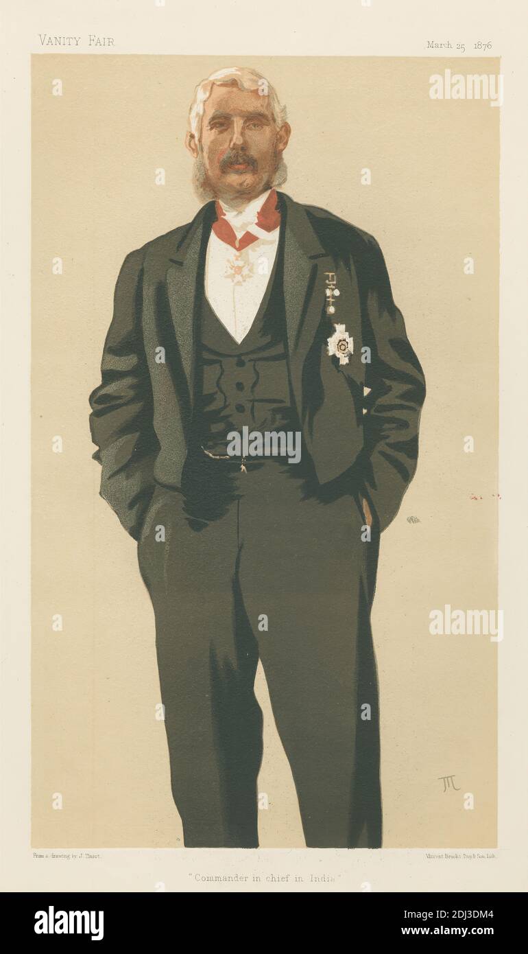 Der Oberkommandierende in Indien General Sir Frederick Paul Haines, Militär und Marine, von Vanity Fair, 25. März 1876, James Tissot, 1836–1902, französisch, aktiv in Großbritannien (1871–82), 1876, Chromolithograph Stockfoto