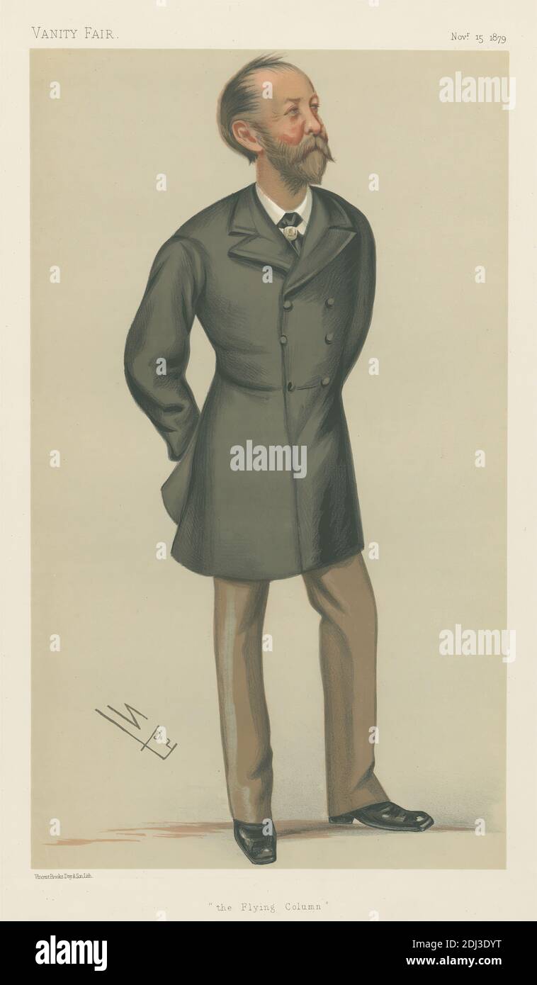 Vanity Fair: Military and Navy; 'The Flying Column', Brigadier-General Sir Evelyn Wood, 15. November 1879, Leslie Matthew 'Spy' ward, 1851–1922, British, 1879, Chromolithograph Stockfoto
