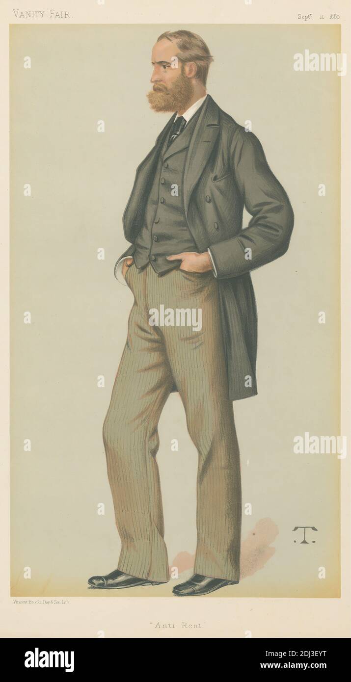 Politiker - Vanity Fair. „Anti-Miete“. Herr Charles Stewart Parnell. 11. September 1880, Theobald Chartran, 1849–1907, Französisch, 1880, Chromolithographie Stockfoto