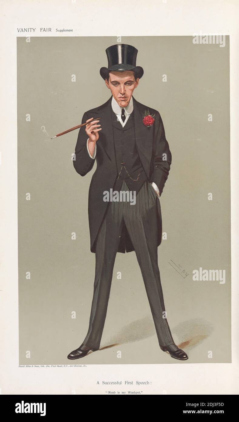 Politiker - Vanity Fair. „eine erfolgreiche erste Rede. Moab ist mein Waschtopf.' Herr F.E. Schmidt. 16. Januar 1907, Leslie Matthew 'Spy' ward, 1851–1922, britisch, 1907, Chromolithographie Stockfoto