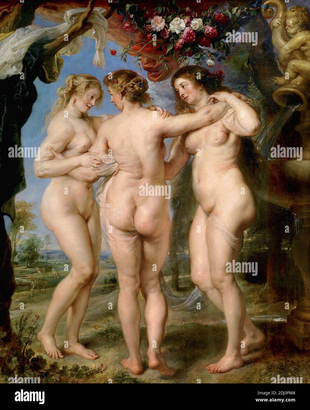 Die drei Grazien von Peter Paul Rubens, 1635. Das Prado Museum in Madrid, Spanien Stockfoto