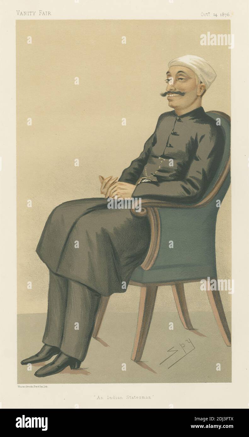 Vanity Fair: Royalty; 'an Indian Statesman', Nawab Sir Salar Jung, 14. Oktober 1876, Leslie Matthew 'Spy' ward, 1851–1922, British, 1876, Chromolithograph Stockfoto