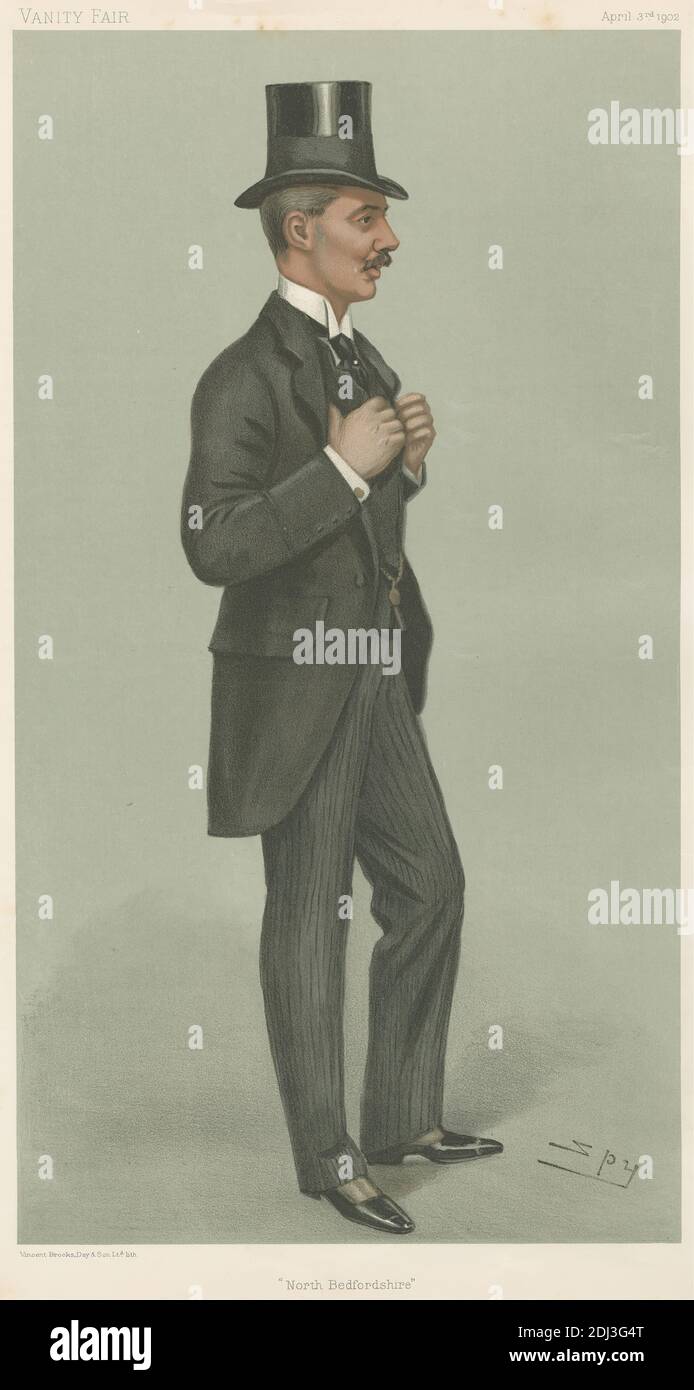 Vanity Fair: Börsenbeamte; 'North Bedfordshire', Lord Alwyne Frederick Compton, 3. August 1902, Leslie Matthew 'Spy' ward, 1851–1922, British, 1902, Chromolithographie Stockfoto