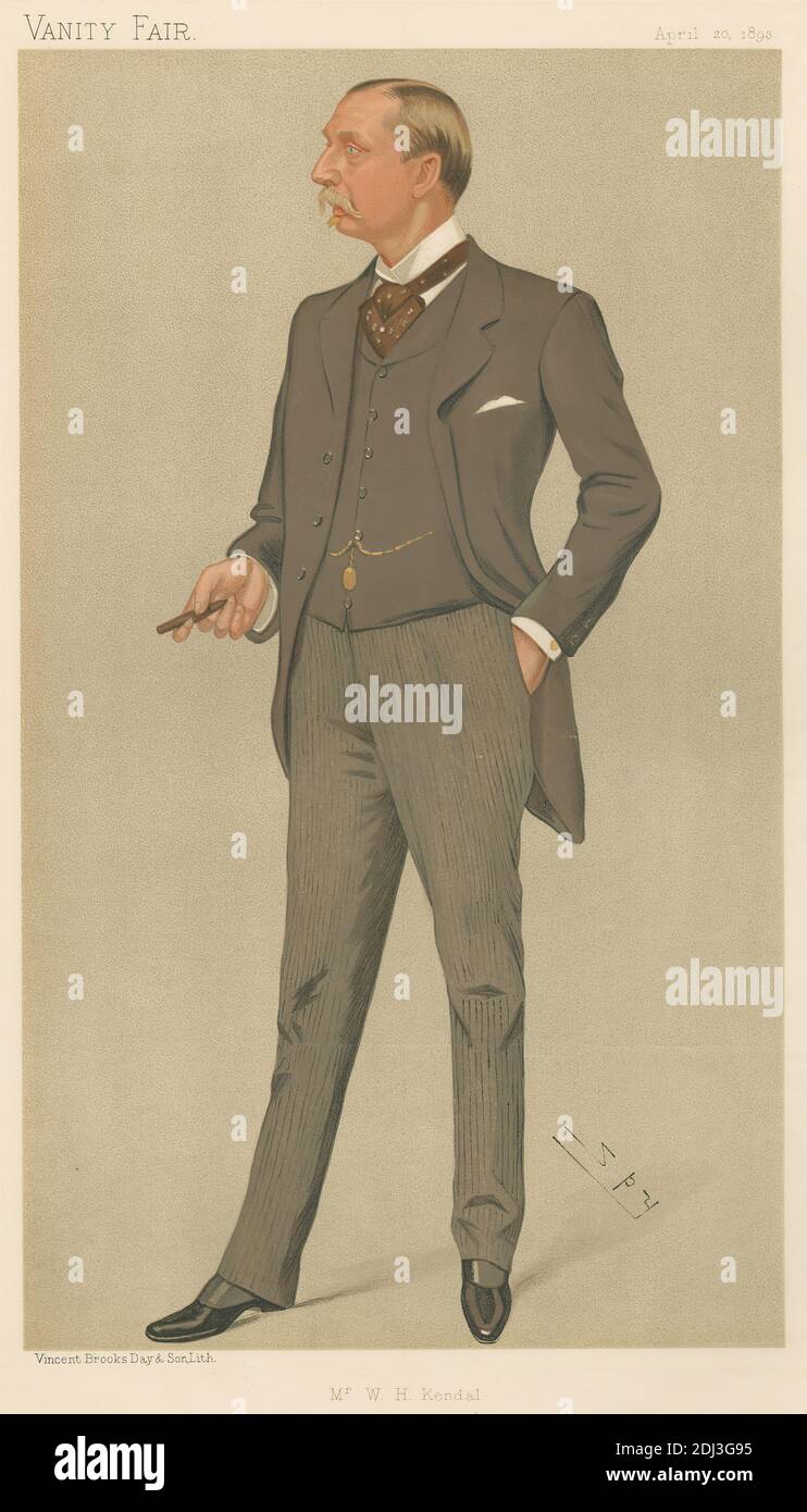 Vanity Fair: Theater; Mr. William Hunter Kendal, 20. April 1893, Leslie Matthew 'Spy' ward, 1851–1922, British, 1893, Chromolithographie Stockfoto