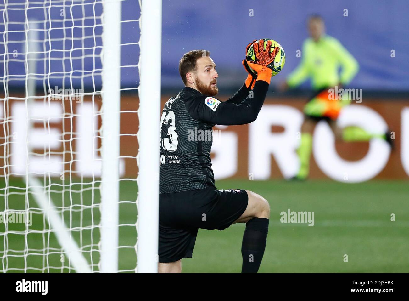 Jan Oblak von Atletico de Madrid in Aktion während der Spanische Meisterschaft La Liga Fußballspiel zwischen Real Madrid und Atleti/lm Stockfoto