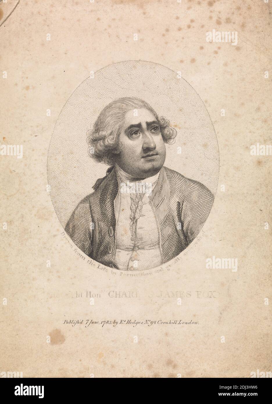 Der rechte Hon. Charles James Fox, unbekannter Künstler, achtzehnten Jahrhundert, nach unbekannten Künstler, 1785 Stockfoto