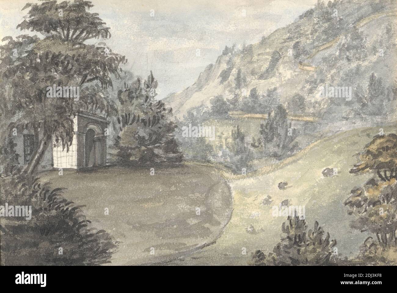 Encombe, 28. September 1831, Anne Rushout, ca. 1768–1849, britisch, 1831, Aquarell und Graphit auf mäßig dickem, leicht strukturiertem, cremefarbenem Papier, Blatt: 3/4 × 25.4 cm (6 × 10 17.1 Zoll) Stockfoto