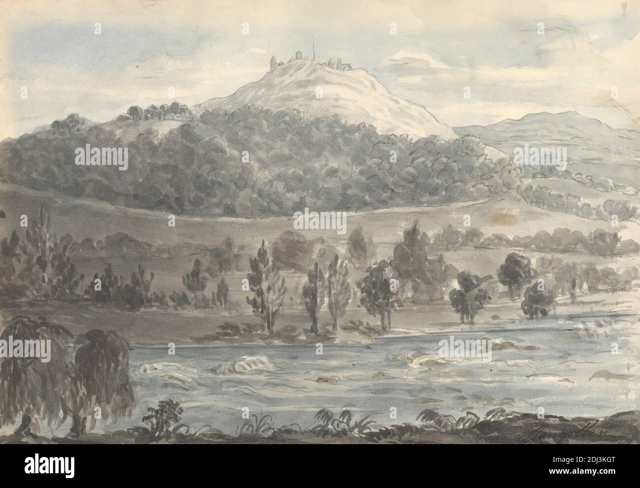 Llangollen, Anne Rushout, ca. 1768–1849, britisch, 1824 bis 1832, Aquarell auf mäßig dickem, leicht strukturiertem, cremefarbenem Papier Stockfoto Llangollen, Anne Rushout, ca. 1768–1849, britisch, 1824 bis 1832, Aquarell auf mäßig dickem, leicht strukturiertem, cremefarbenem Papier Stockfoto