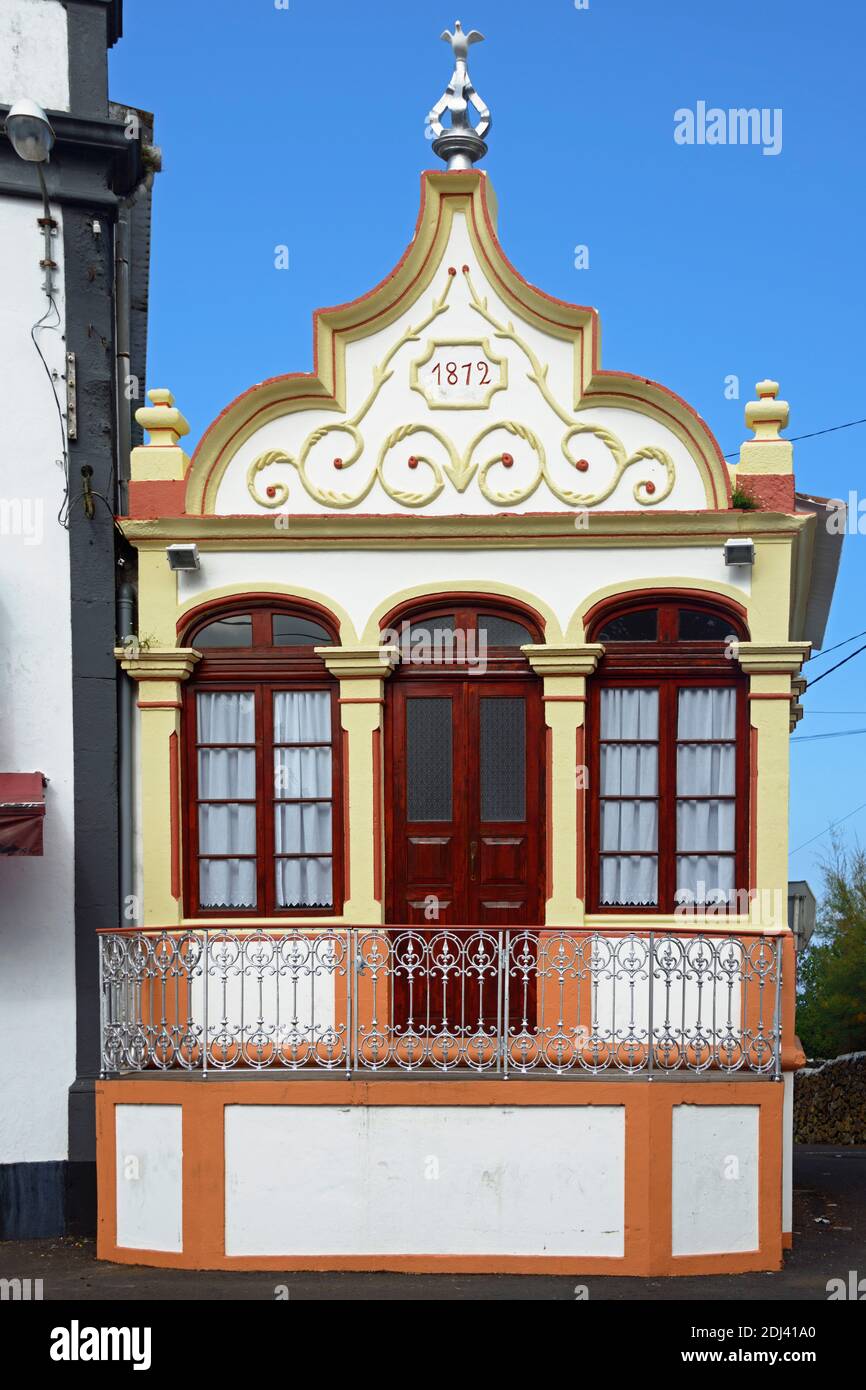 Tempel des Heiligen Geistes, Biscoitos, Terceira, Azoren, Portugal/Imperio Do Espirito Santo dos Biscoitos | Heiliggeisttempel, Biscoitos, Terceira, Az Stockfoto