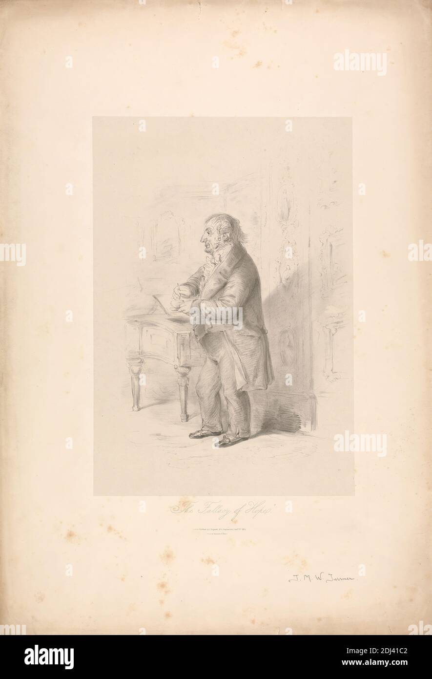 J.M.W. Turner - 'The Trusacy of Hope', nach Comte Alfred d' Orsay, 1801–1852, Französisch, 1851, Lithograph, Blatt: 22 x 15 Zoll (55.9 x 38,1 cm Stockfoto