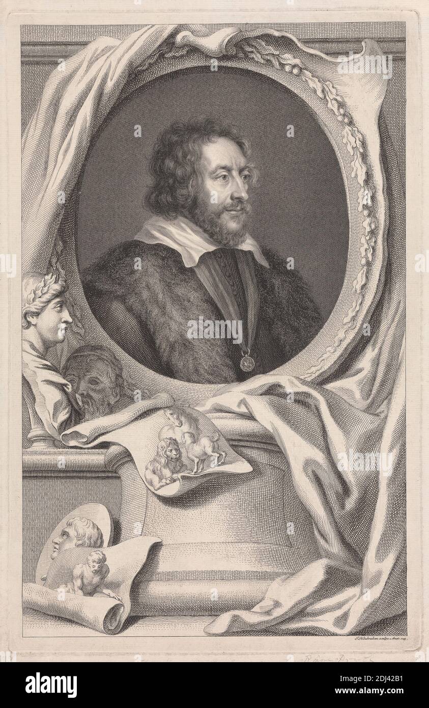 Thomas Howard, Earl of Arundel and Surrey, Jacobus Houbraken, 1698–1780, Niederländisch, nach Sir Peter Paul Rubens, 1577–1640, Flämisch, 1743, Gravur; Nachweis vor Inschrift, nur mit Name und Datum des Stichers, Blatt: 18 1/2 x 11 15/16in. (47 x 30,3 cm), NICHT VERWENDEN: 18 1/2 Zoll (11 15 cm), und VERWENDEN SIE NICHT: (30,3 cm Stockfoto