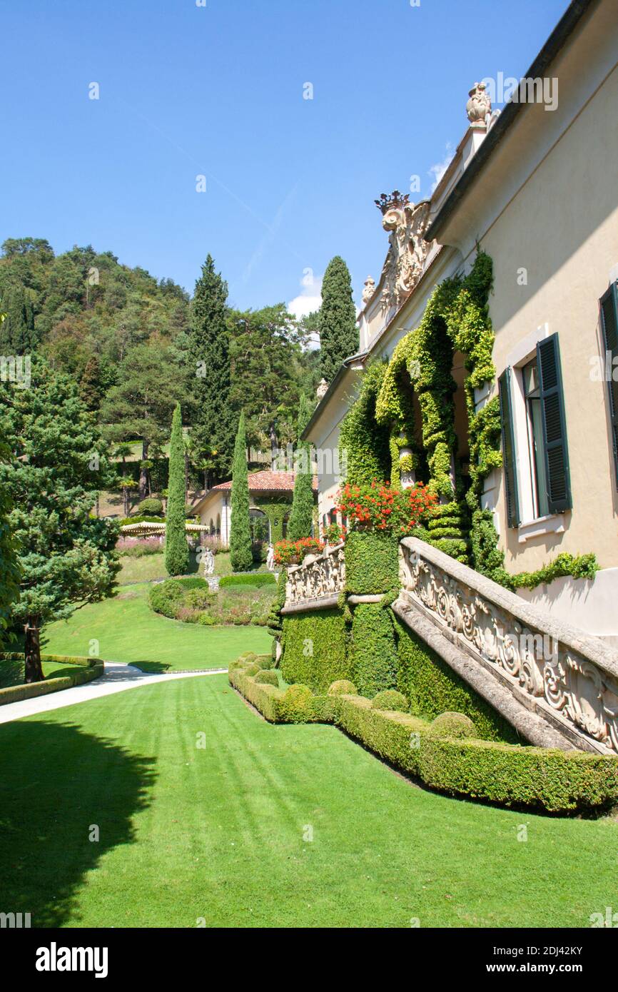 Haupthaus der Villa Balbianello am Lago di como Stockfoto