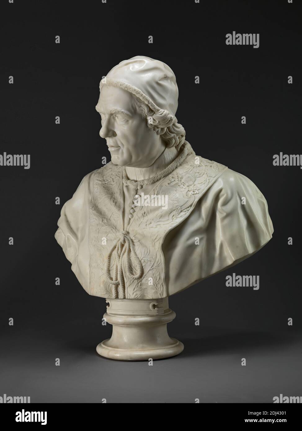 Papst Clemens XIV. (Giovanni Vincenzo Antonio Ganganelli, 1705–1774; reg. 1769–1774), Christopher Hewetson, 1737/38–1798, britisch, tätig in Italien (ab 1765), ca. 1772, Marmor, insgesamt: 31 1/2 x 26 x 12 Zoll, 185 lb. (80 x 66 x 30.5 cm, 83.9 kg), Knöpfe (Befestigungselemente), Papst, Porträt, religiöses und mythologisches Thema, römisch-katholisch Stockfoto