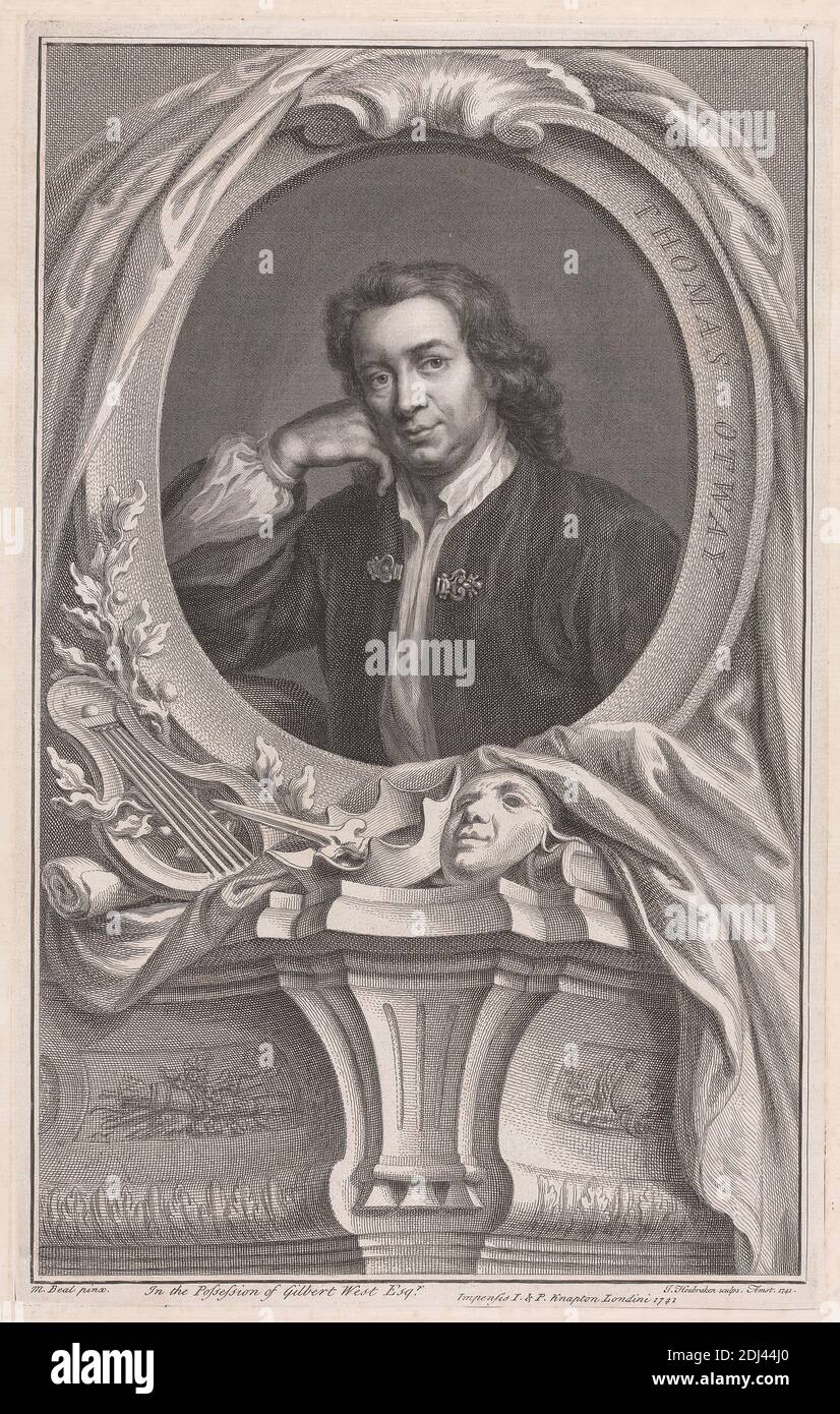Thomas Otway, Jacobus Houbraken, 1698–1780, niederländisch, nach Mary Beale, 1633–1699, britisch, 1741-1742, Gravur, Blatt: 15 x 9 5/8in. (38.1 x 24,4 cm Stockfoto