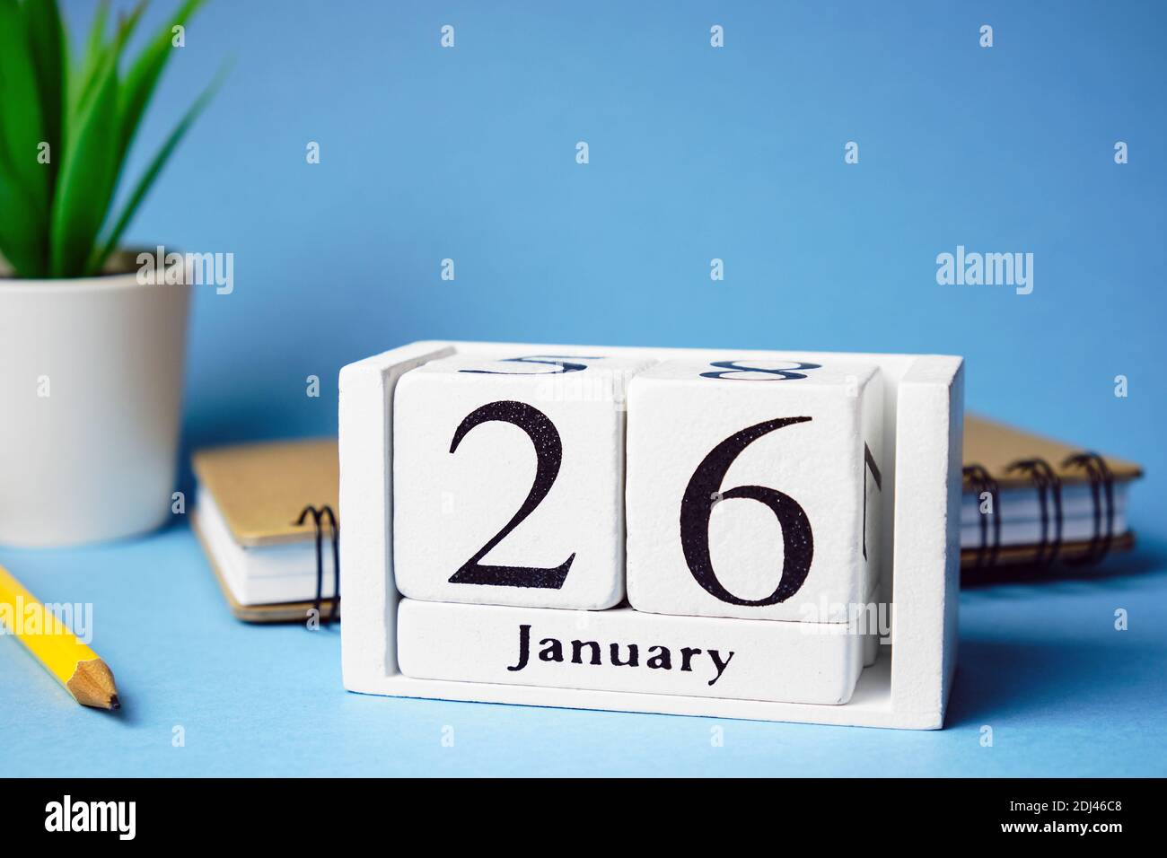 Sechsundzwanzigsten Tag des Wintermonats Kalender januar. Stockfoto