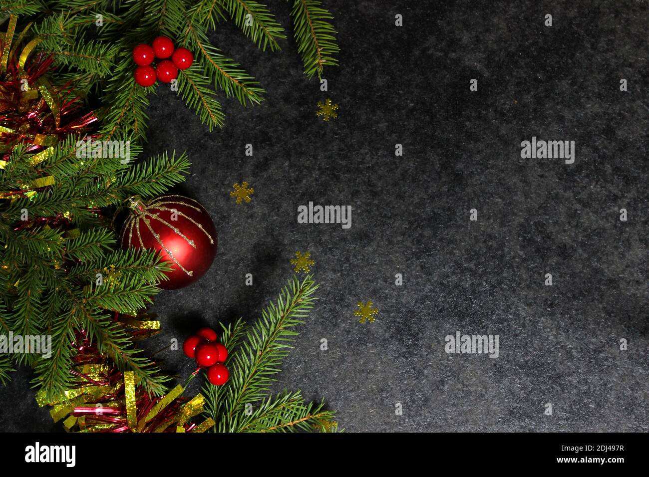 Weihnachtshintergrund mit der Möglichkeit, Text einzufügen. Weihnachtsgrüße. Stockfoto