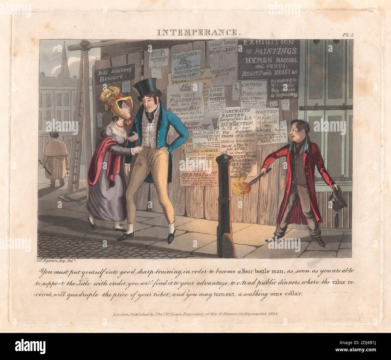Zwölfenset mit Titelseite: The necessary Qualifications of a man of Fashion., Daniel Thomas Egerton, ca. 1800–1842, britisch, 1823, Aquatint, handfarbig, Blatt: 7 5/8 x 5 1/4 Zoll (19.4 x 13,3 cm Stockfoto