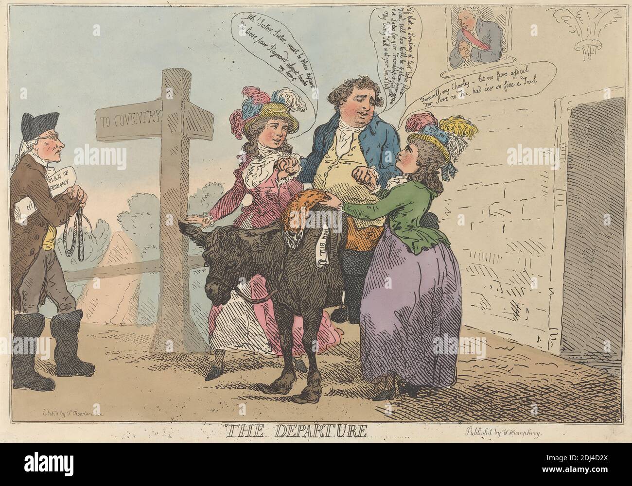 The Departure, Thomas Rowlandson, 1756–1827, British, 1805, Etching Stockfoto