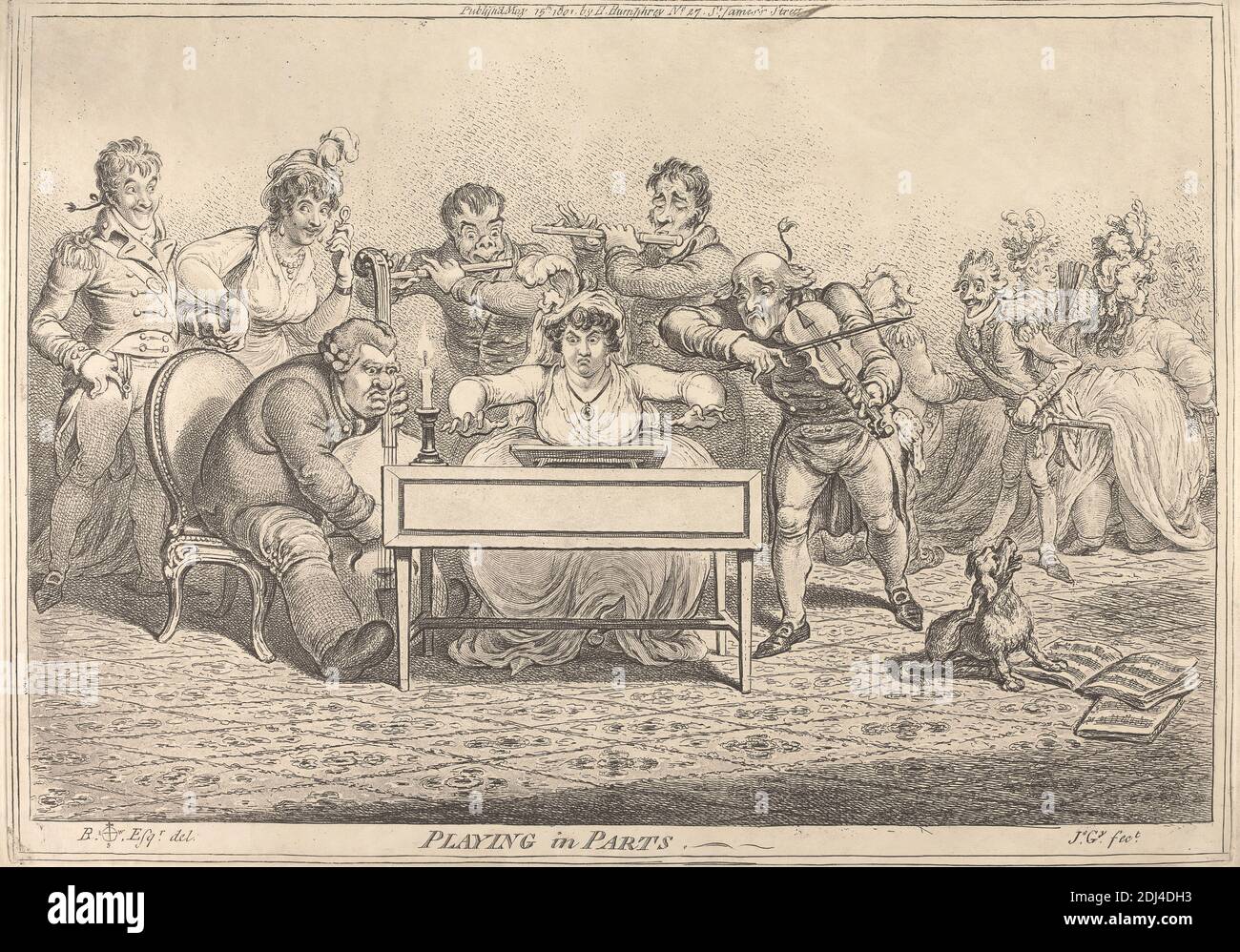 Playing in Parts, James Gillray, 1757–1815, britisch, nach Brownlow North, 1778–1829, 1801, Etching Stockfoto