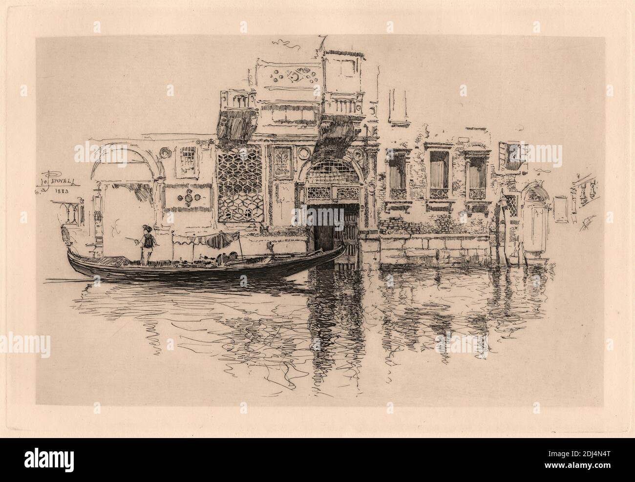 Venice, Joseph Pennell, 1860–1926, American, 1883, Radierung, Platte: 7 7/8 x 11 1/2in. (20 x 29,2 cm) und Blatt: 12 3/8 x 16 11 Zoll (31.4 x 42,4 cm Stockfoto