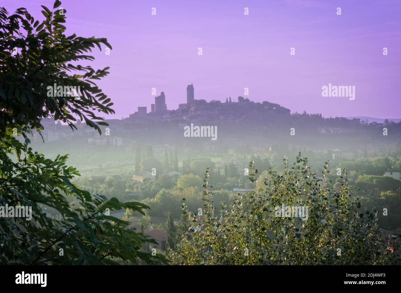 San Gimignano Panorama - Toskana Italien Stockfoto